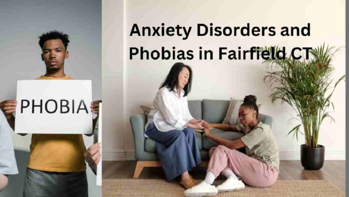 Anxiety Disorders and Phobias in Fairfield CT, Three people holding up signs that say phobia