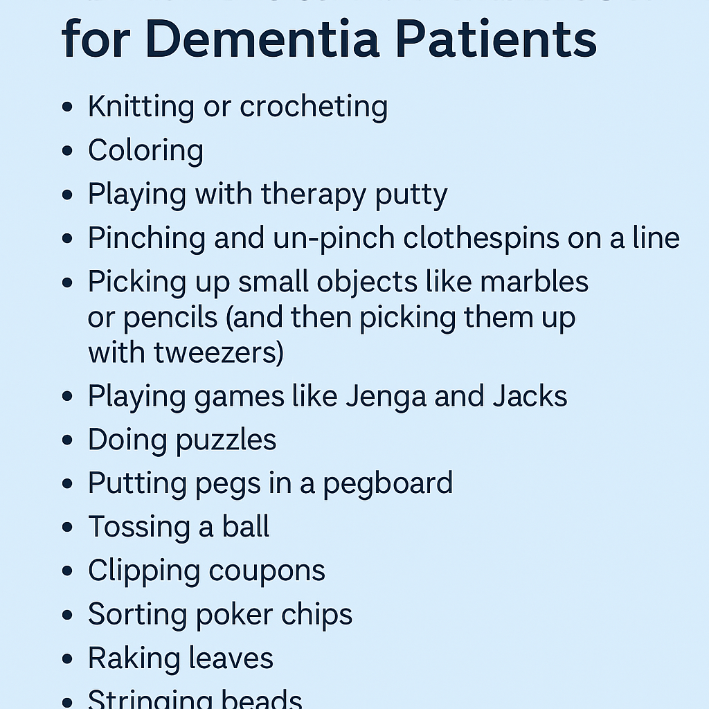 Motor Skills Activities for Dementia